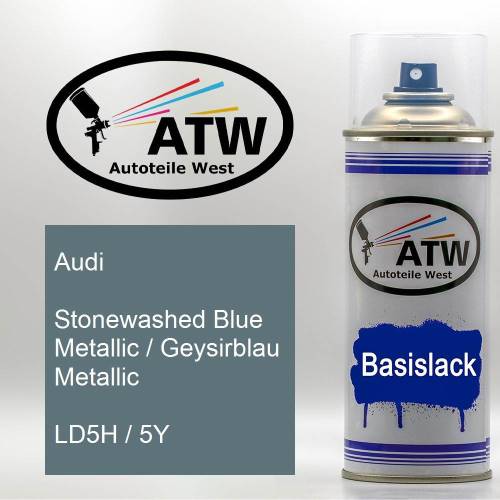 Audi, Stonewashed Blue Metallic / Geysirblau Metallic, LD5H / 5Y: 400ml Sprühdose, von ATW Autoteile West.